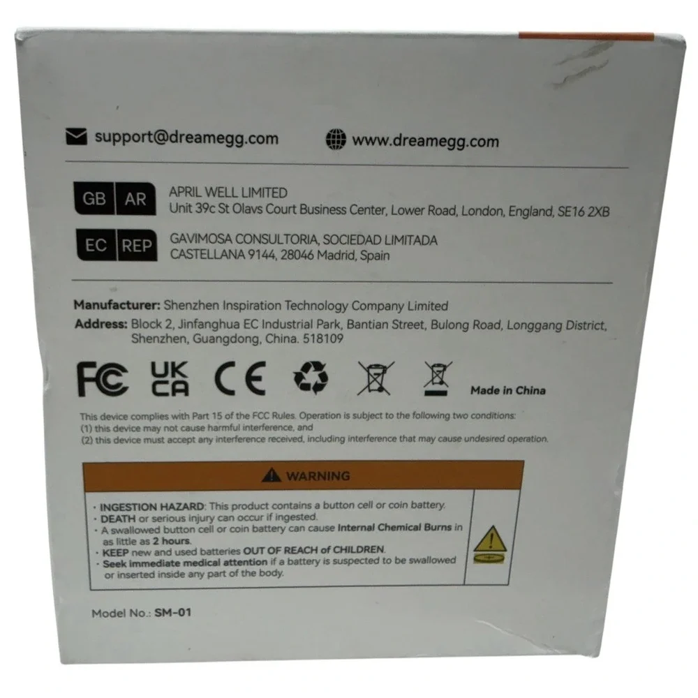 Dreamegg Sound Machine Alarm Clock SM-01 White Noise Bedside Light Open Box